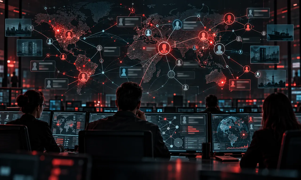 Mapa mundial con relaciones de inteligencia de amenazas